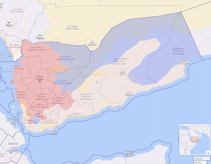 La situazione sul campo in Yemen (da Liveumap)