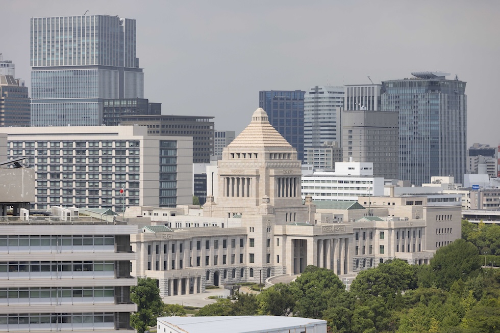 Una veduta del complesso del parlamento, a Tokyo, in una foto di settembre