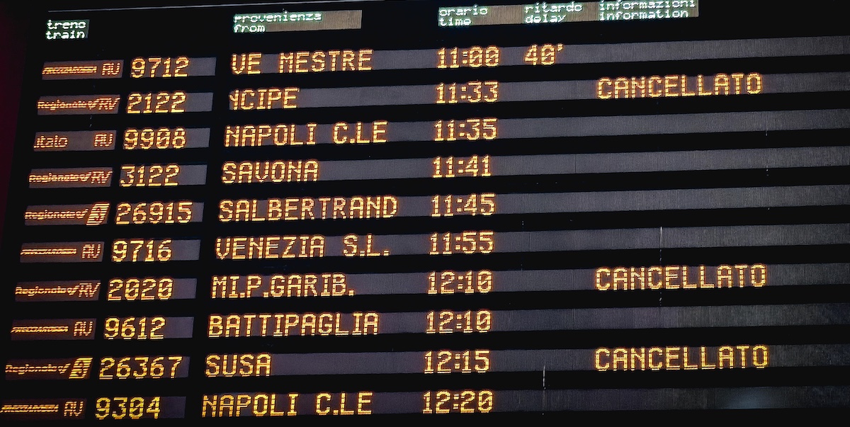 Per oggi è previsto uno sciopero dei treni