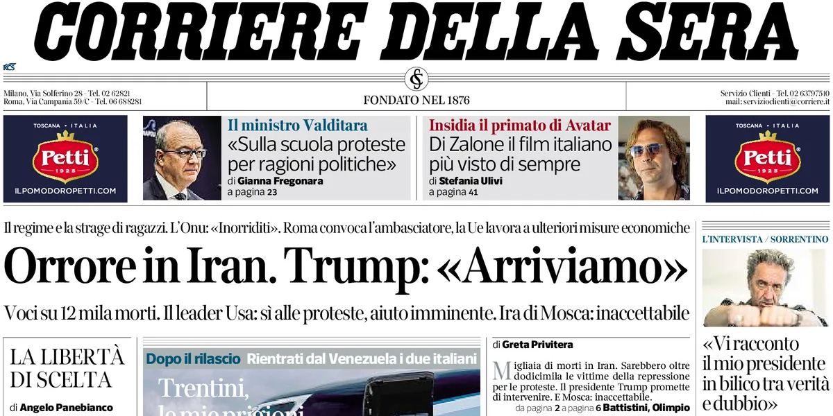 Le prime pagine di oggi