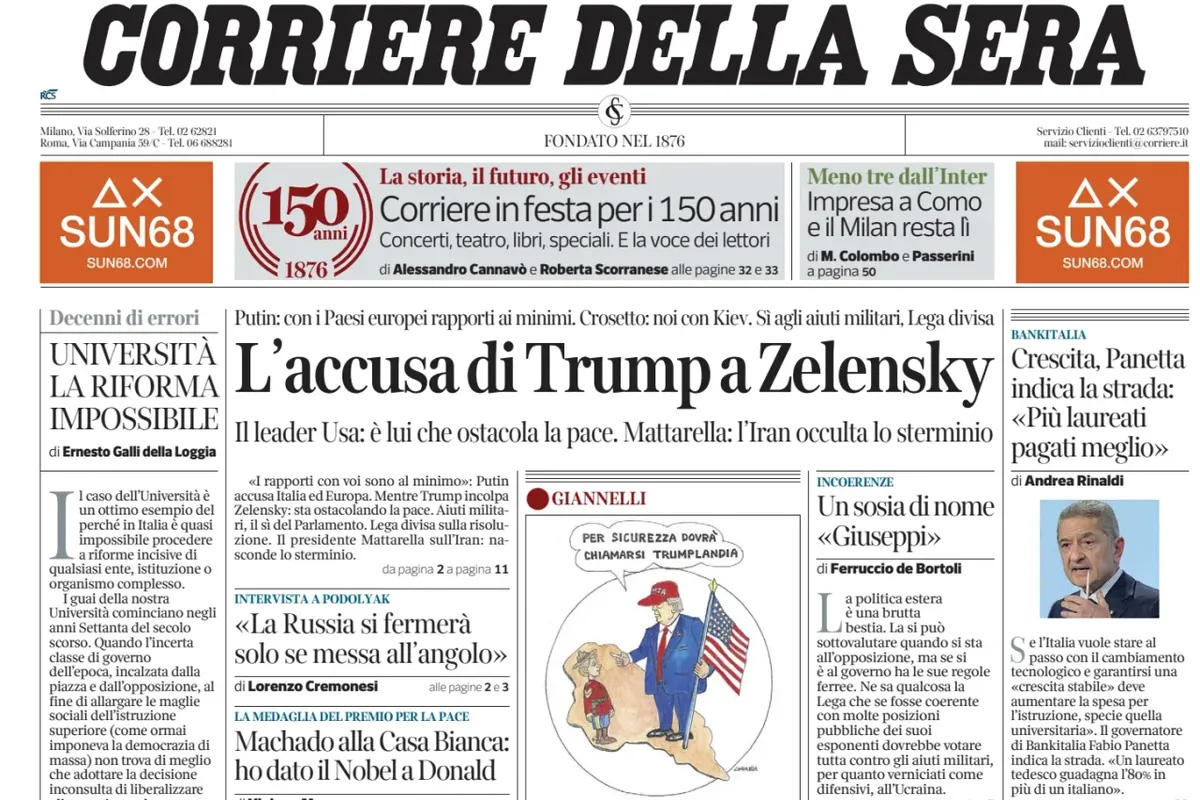 Le prime pagine di oggi