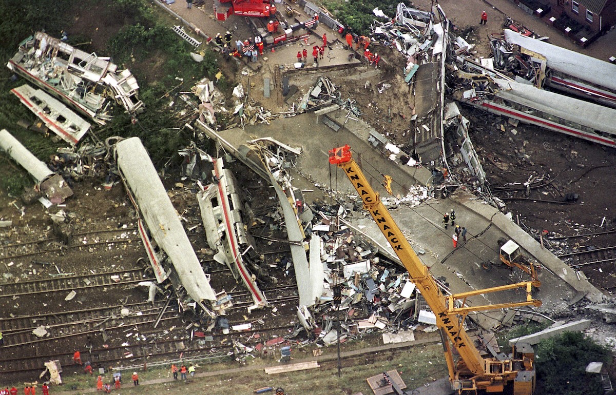 Una veduta dall'alto dell'incidente, avvenuto il 4 giugno del 1998 