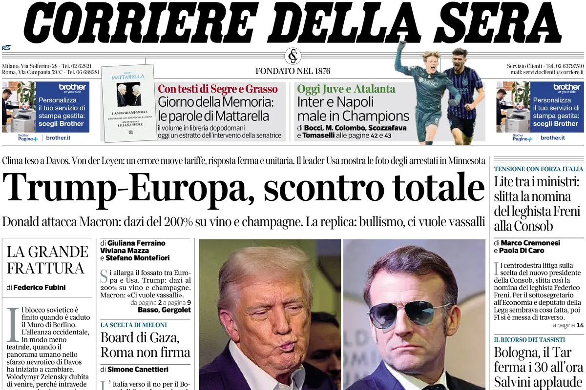 Le prime pagine di oggi
