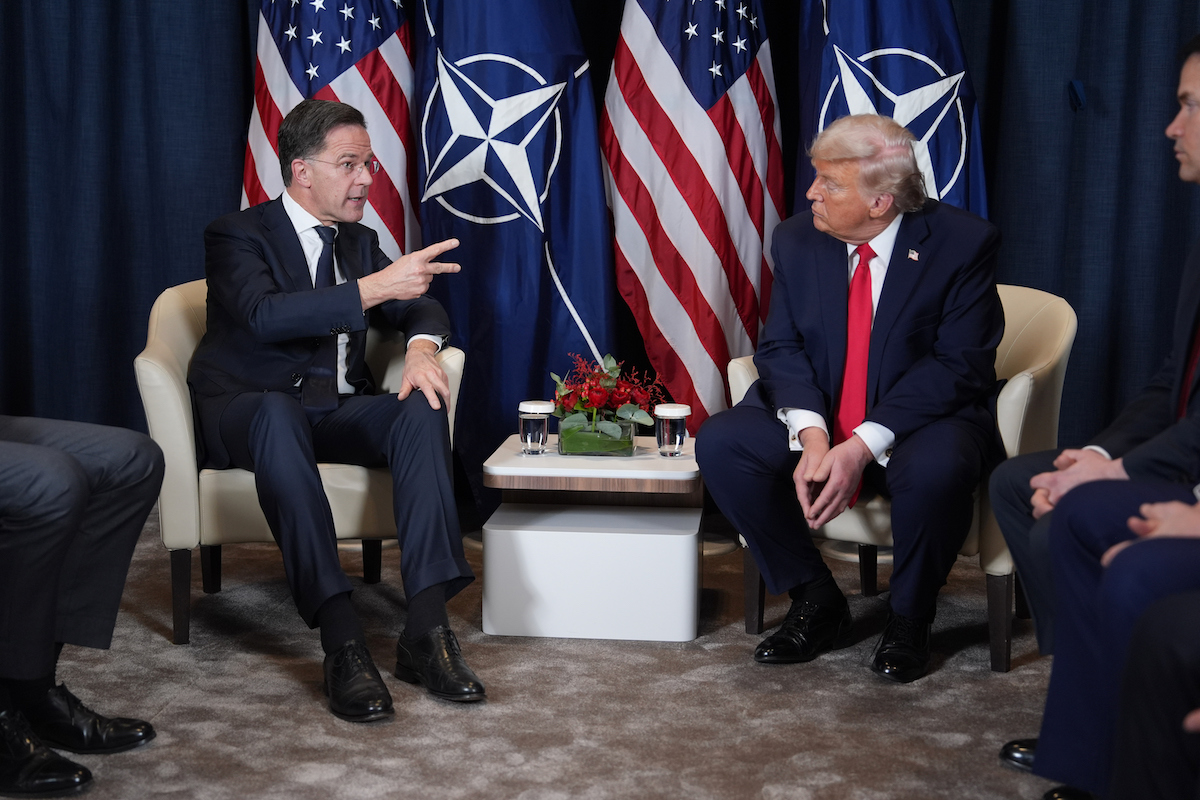 Mark Rutte e Donald Trump a Davos, 21 gennaio 2026 (AP Photo/Evan Vucci)