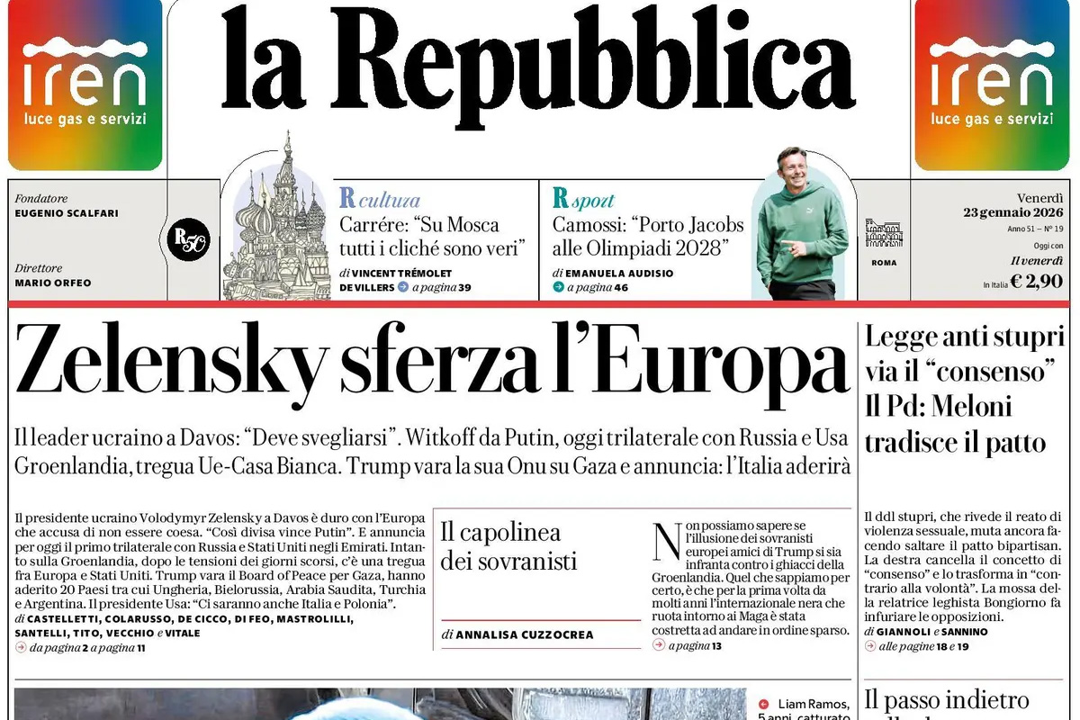 Le prime pagine di oggi