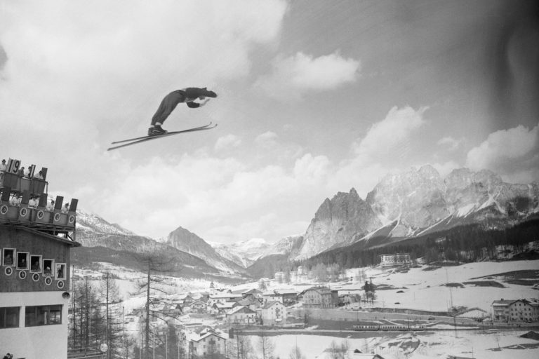 1956 OLIMPIADI CORTINA D'AMPEZZO Slalom speciale - Toni SAILER alla