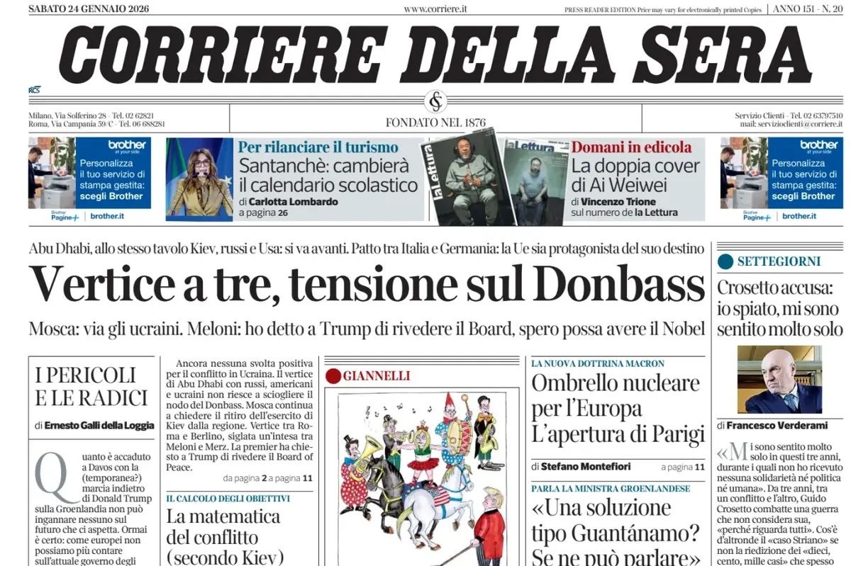 Le prime pagine di oggi