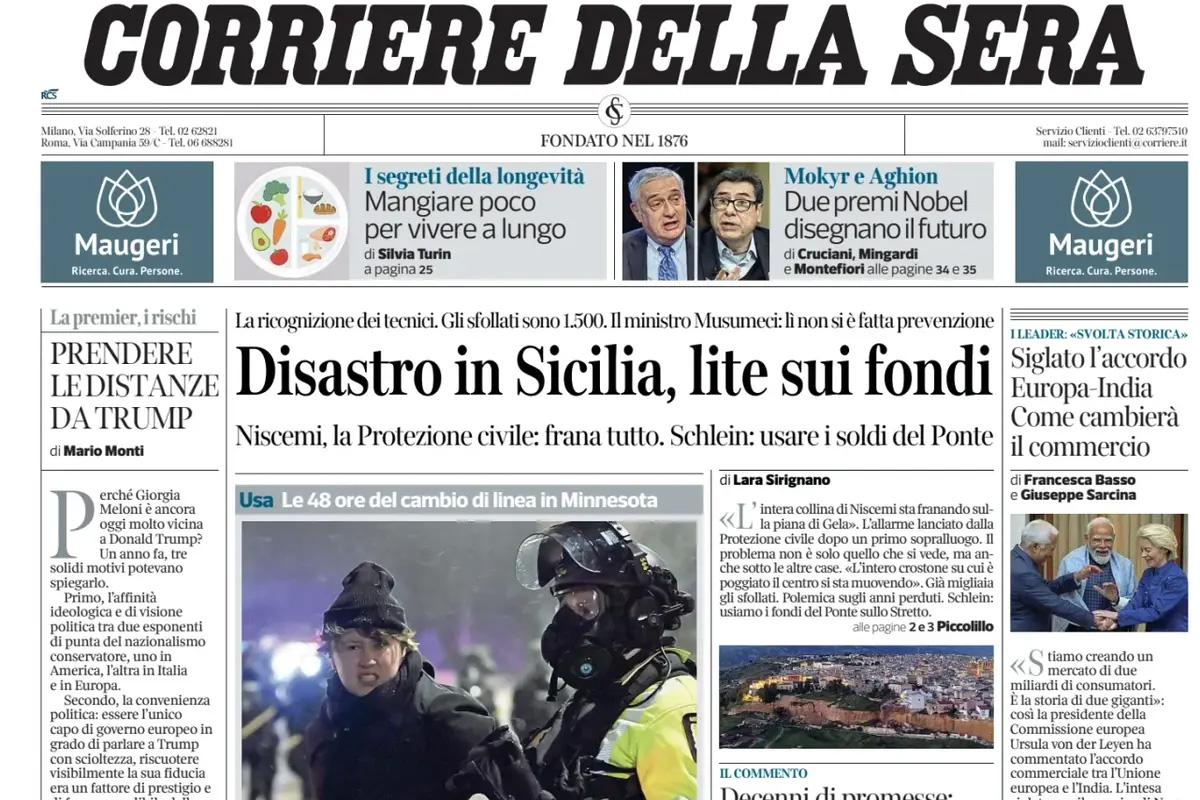 Le prime pagine di oggi