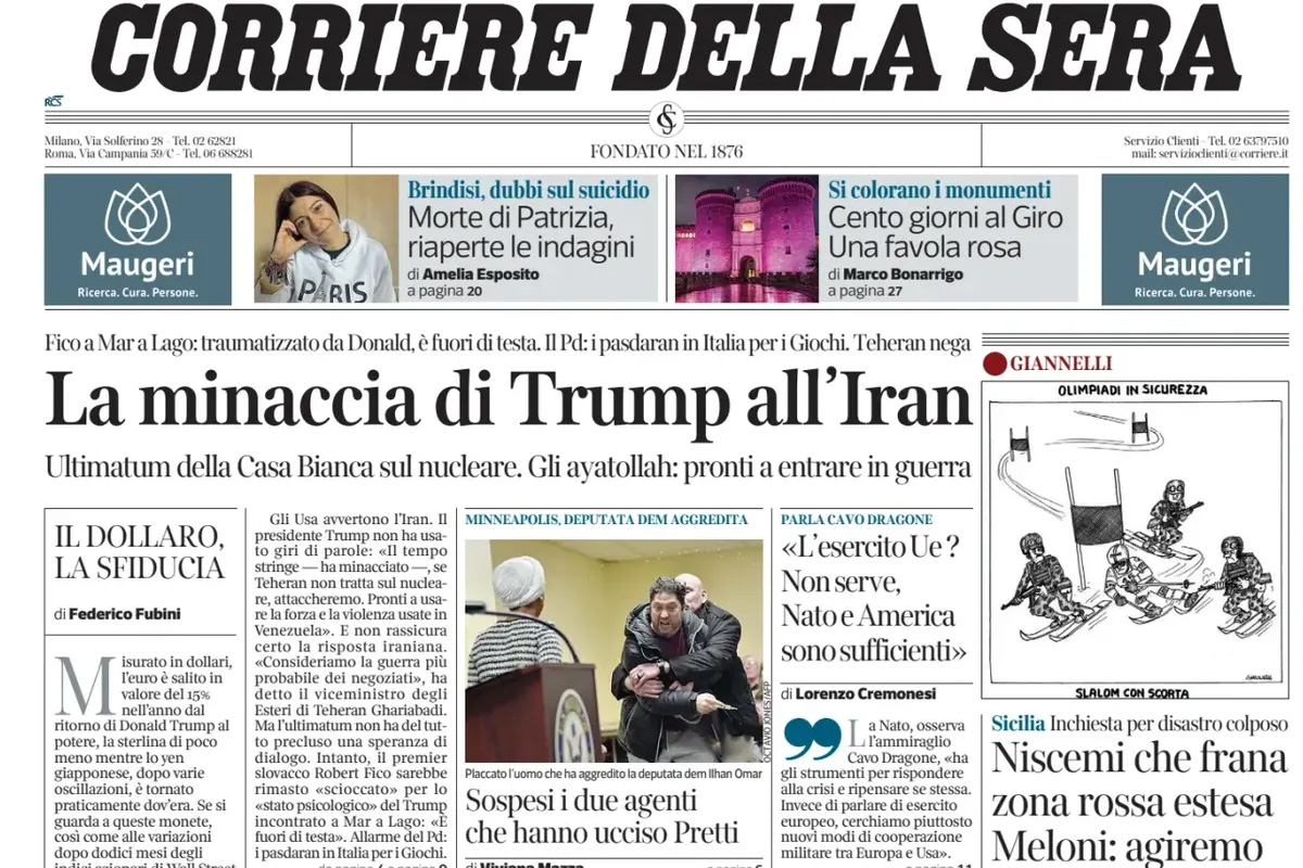 Le prime pagine di oggi