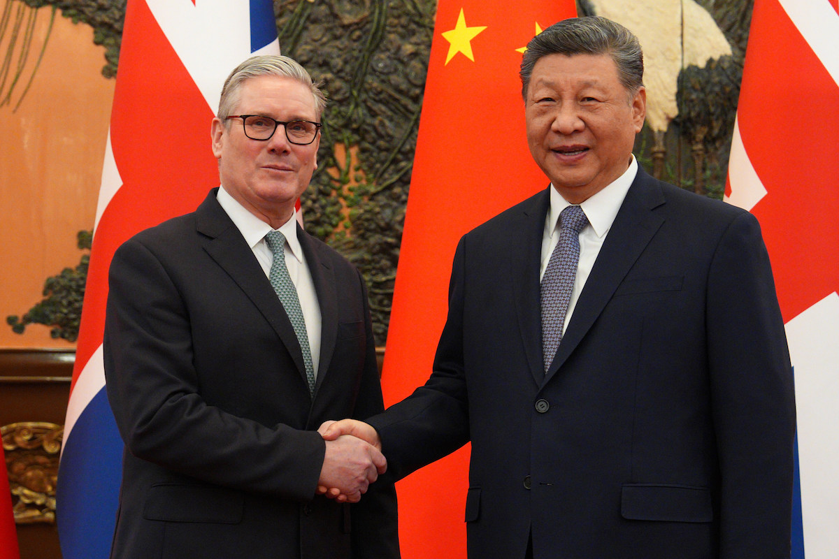 Keir Starmer e Xi Jinping, 29 gennaio 2026 (Carl Court/Pool Photo via AP)