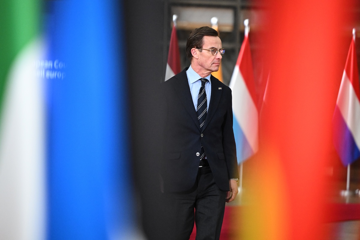 Il primo ministro svedese Uf Kristersson a Bruxelles