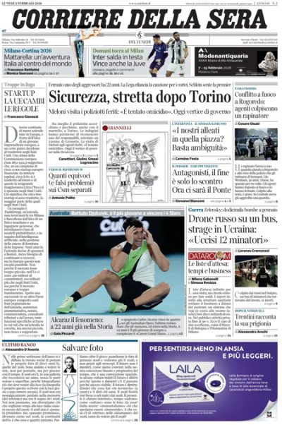le prime pagine di oggi