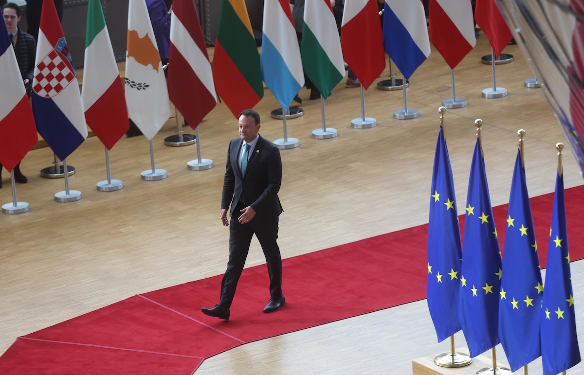 Varadkar al Consiglio Europeo, a Bruxelles, il 21 marzo del 2024