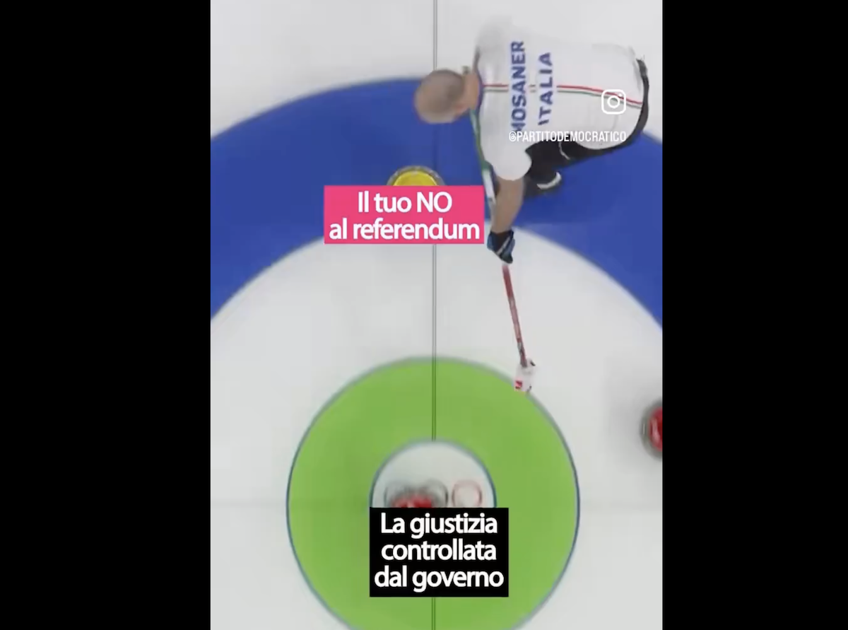 Il video della nazionale italiana di curling usato dal PD per fare campagna elettorale contro il referendum