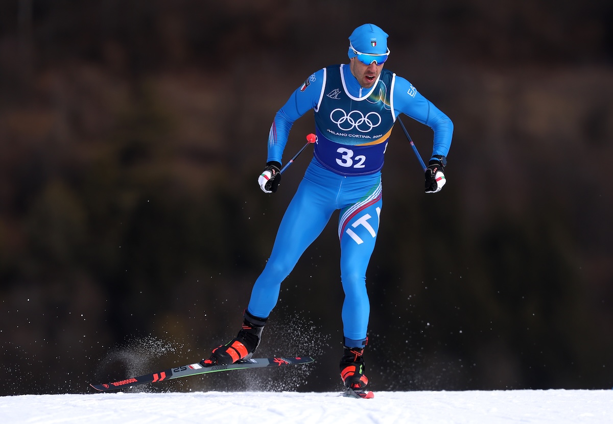 Federico Pellegrino durante la gara di team sprint a Tesero, 18 febbraio 2026 (Alex Pantling/Getty Images)
