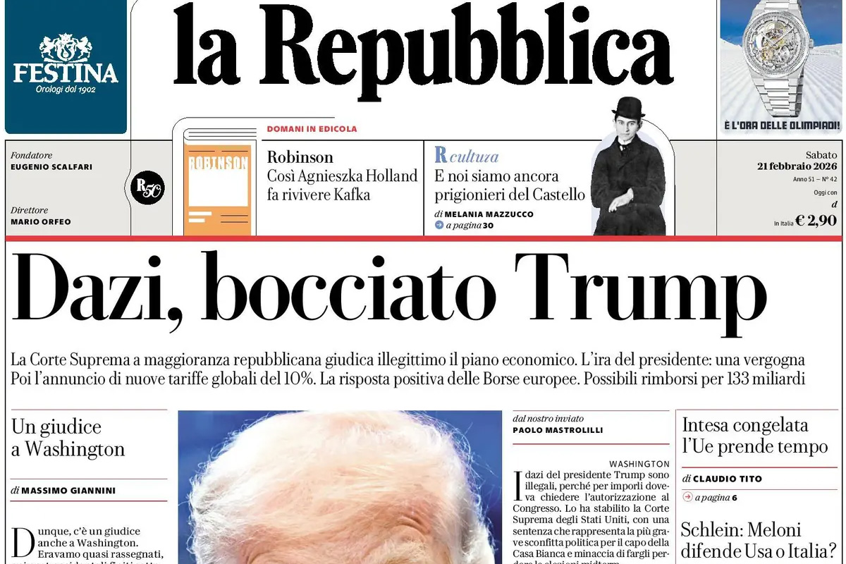 Le prime pagine di oggi