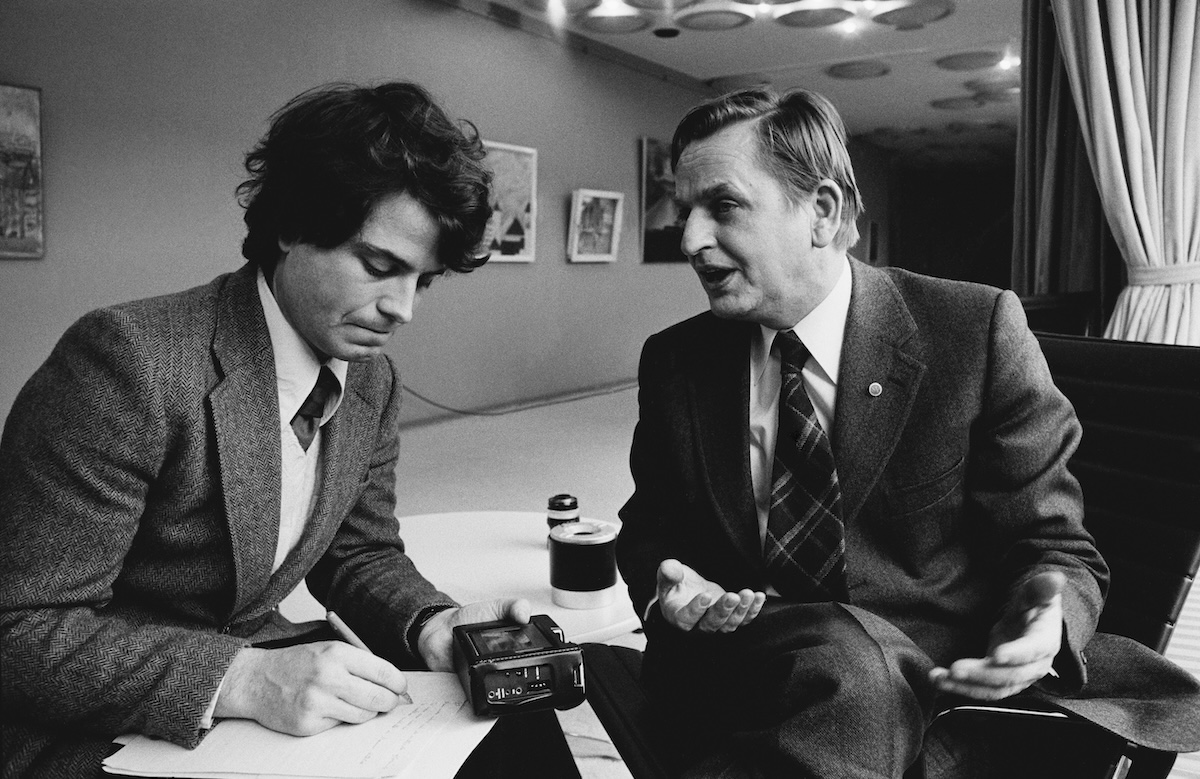 Olof Palme durante una entrevista 