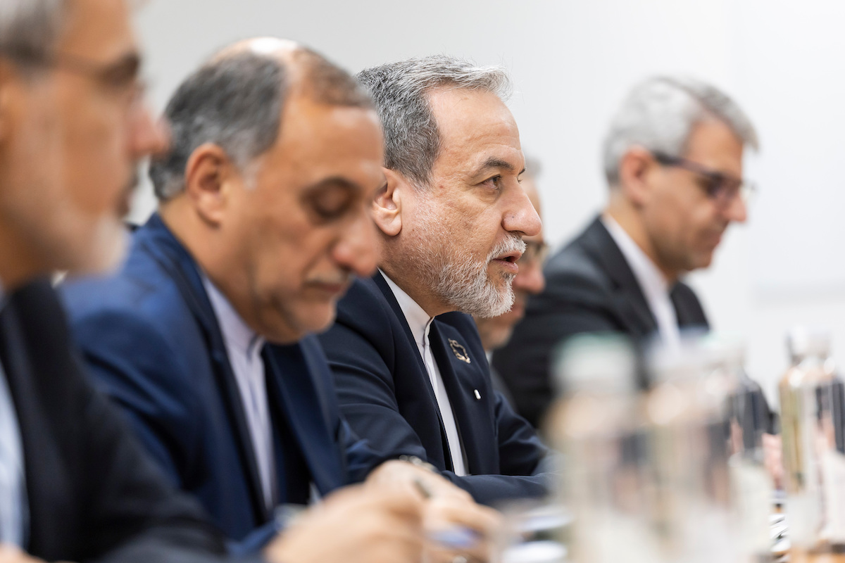 Il ministro degli Esteri iraniano Abbas Araghchi, 17 febbraio 2026 (Cyril Zingaro/Keystone via AP)