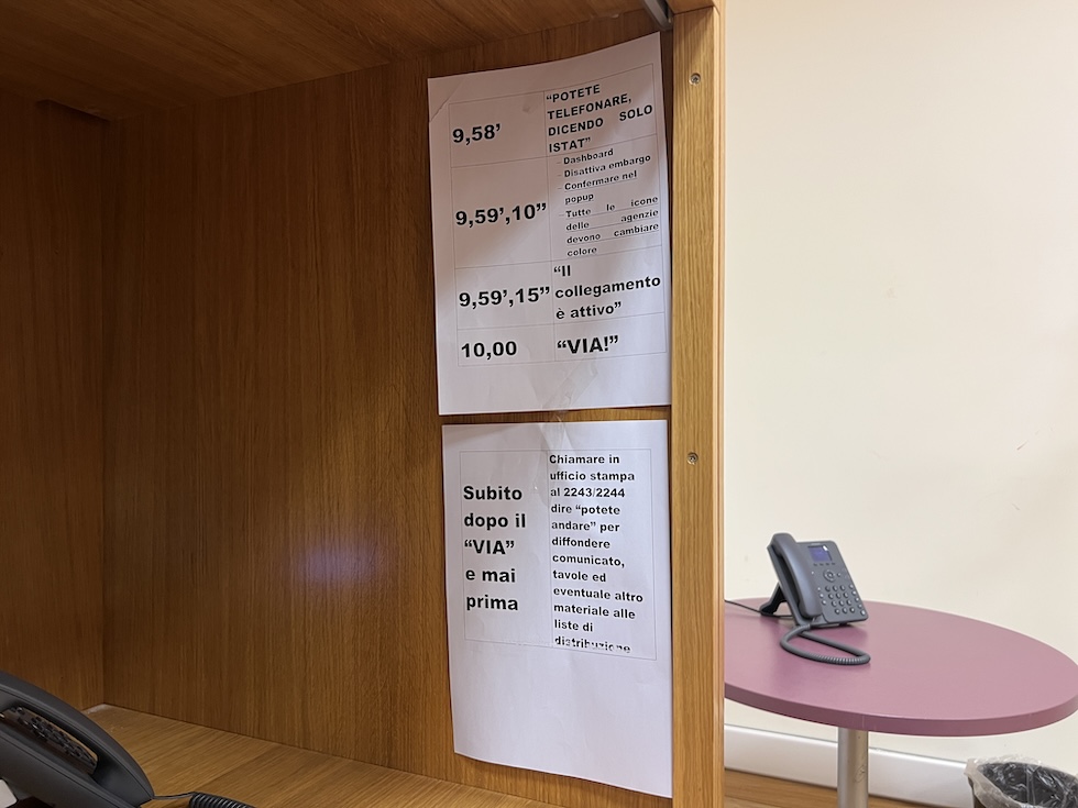 La rigorosa procedura di comunicazione del PIL alle redazioni dei giornali usata fino alla pandemia: serviva per evitare che qualcuno anticipasse il dato