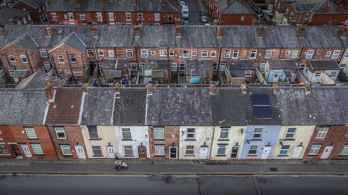 Alcune case di Denton, vicino a Manchester (Getty Images/Christopher Furlong)
