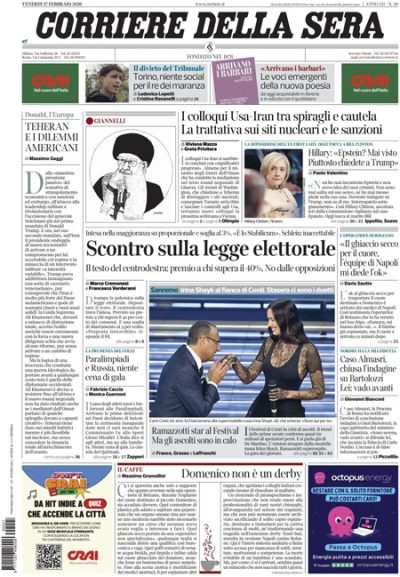 Le prime pagine di oggi
