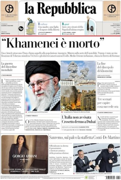 Le prime pagine di oggi Le prime pagine di oggi