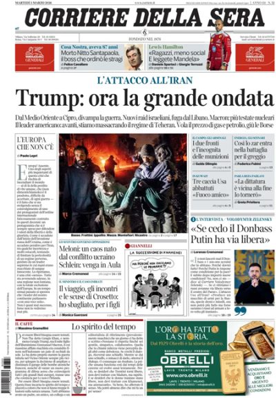 Le prime pagine di oggi Le prime pagine di oggi