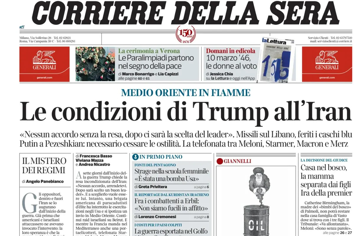 Le prime pagine di oggi