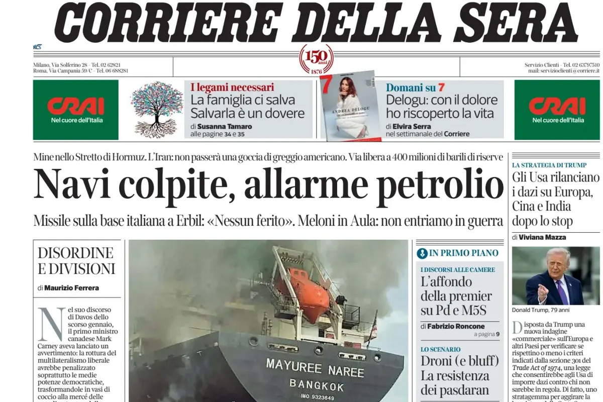 Le prime pagine di oggi