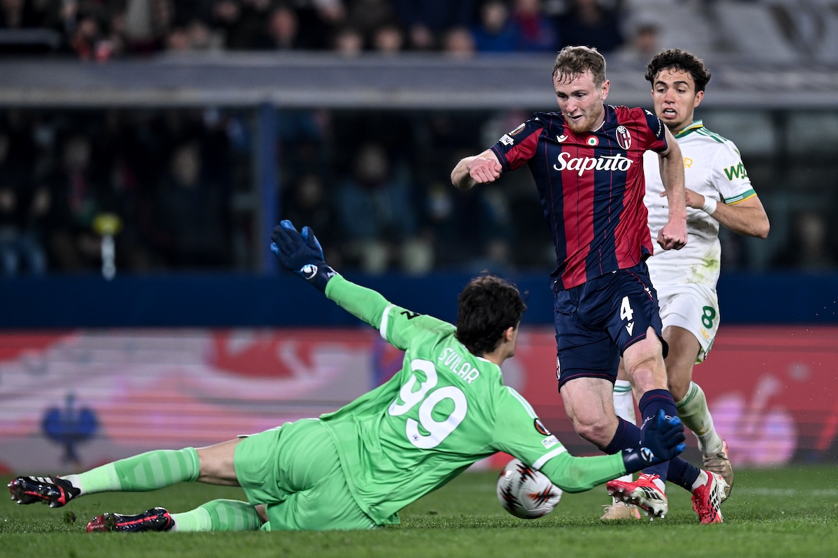 La partita di andata degli ottavi di finale di Europa League tra Bologna e Roma è finita 1 a 1