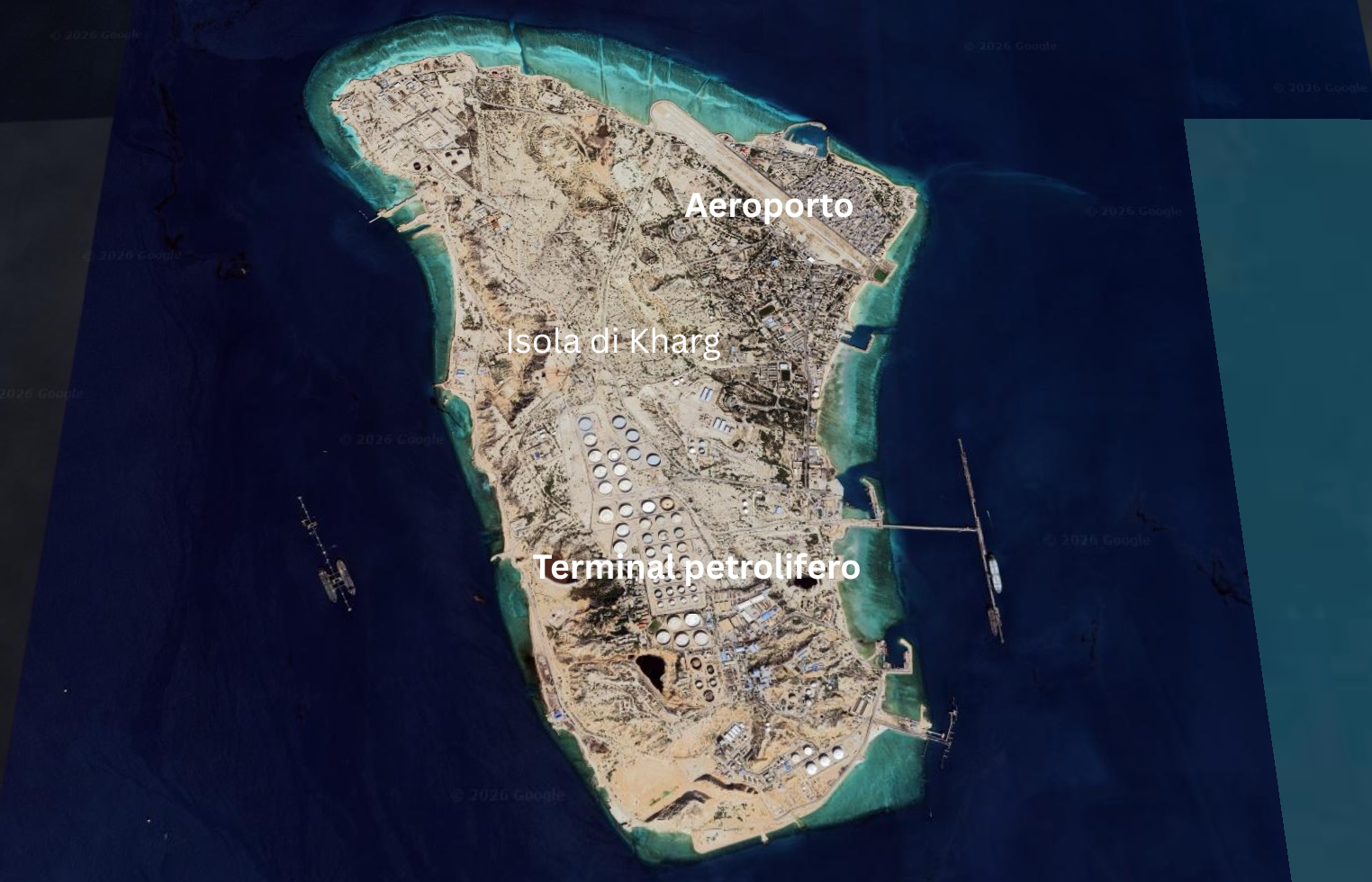 L'isola di Kharg (Google Earth)