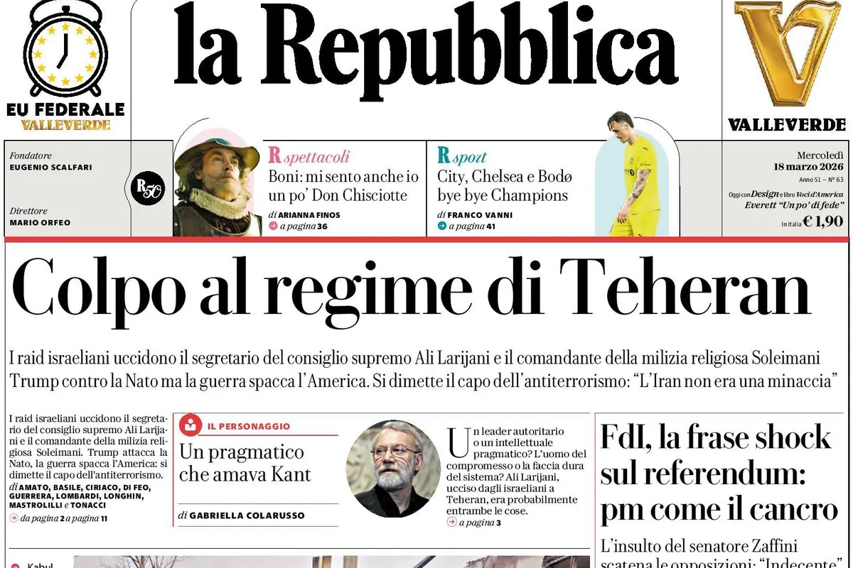 Le prime pagine di oggi
