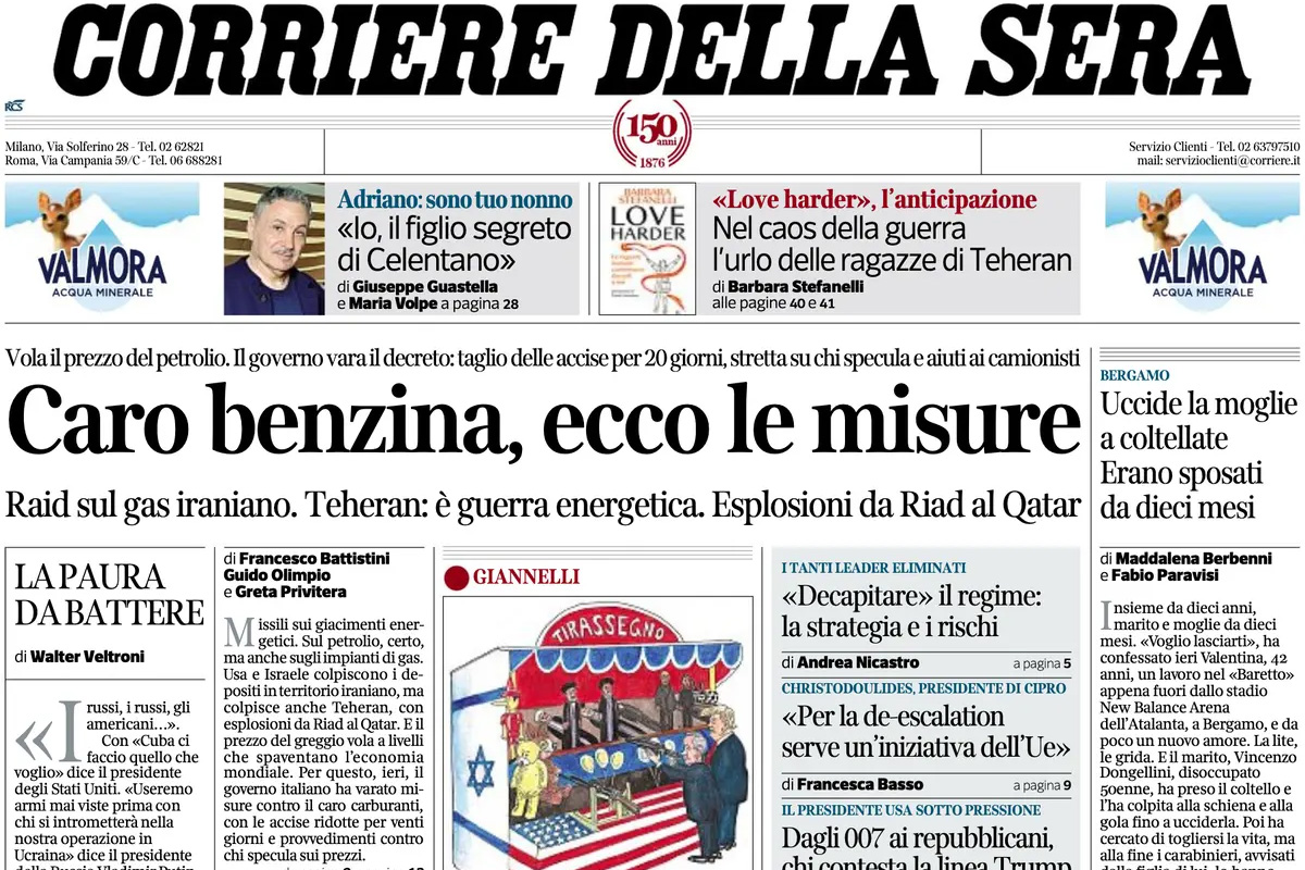 Le prime pagine di oggi