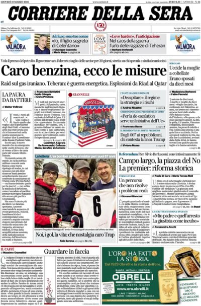 Le prime pagine di oggi