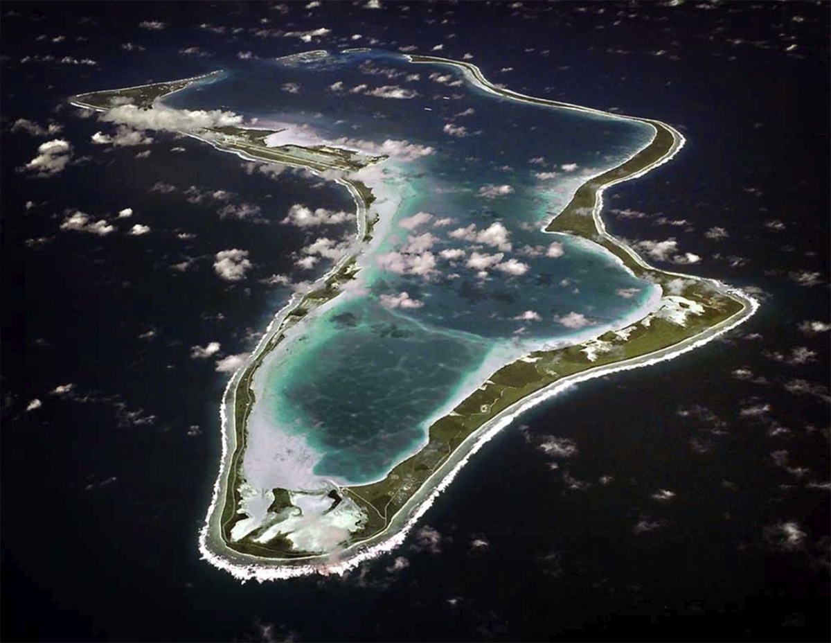 Una veduta aerea della base Diego Garcia (Marina degli Stati Uniti/AP)