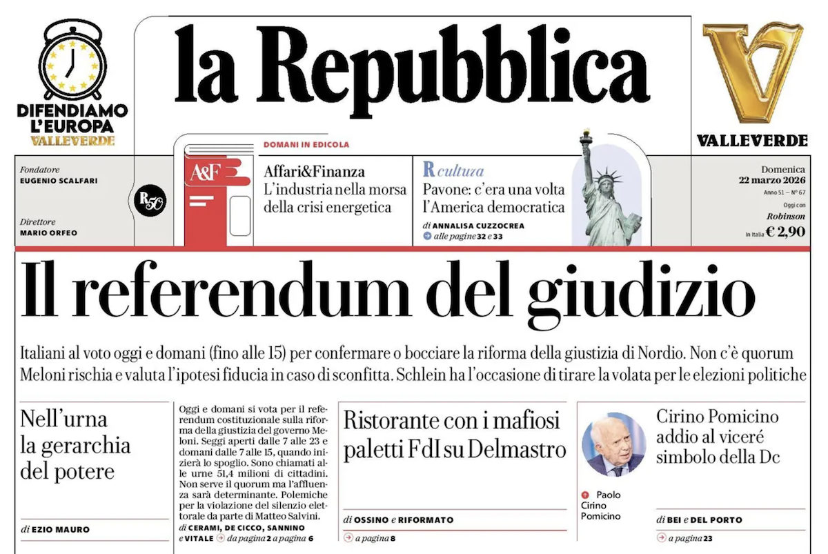 Le prime pagine di oggi