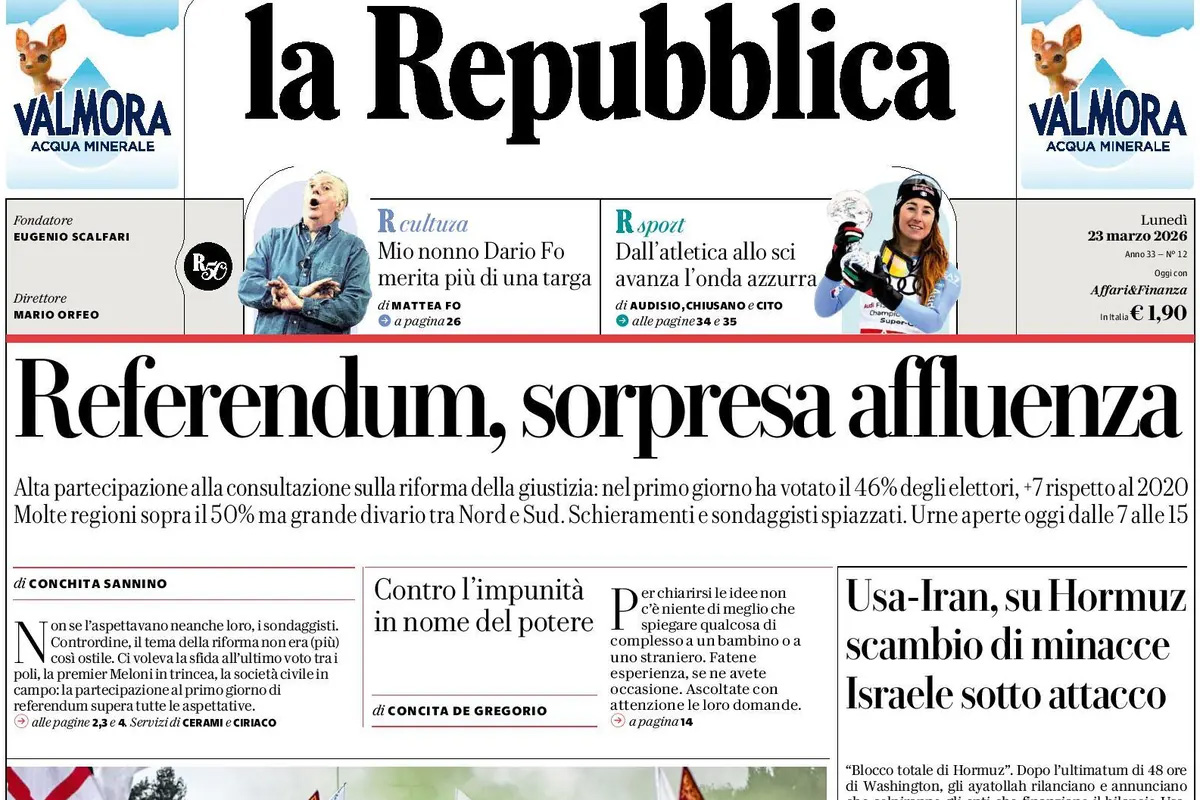 Le prime pagine di oggi