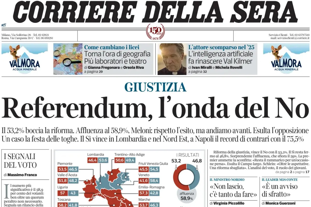 Le prime pagine di oggi