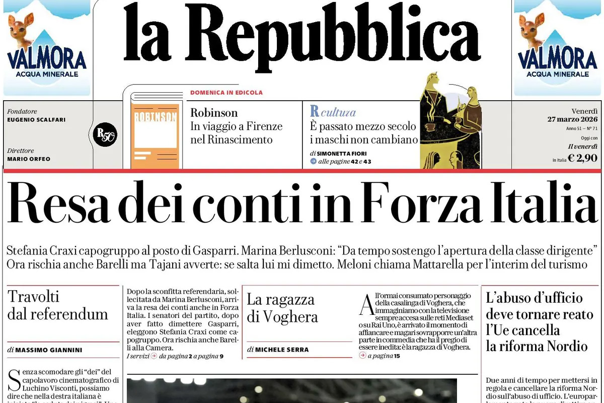 Le prime pagine di oggi