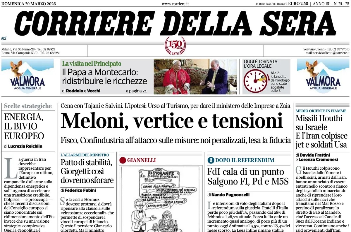Le prime pagine di oggi