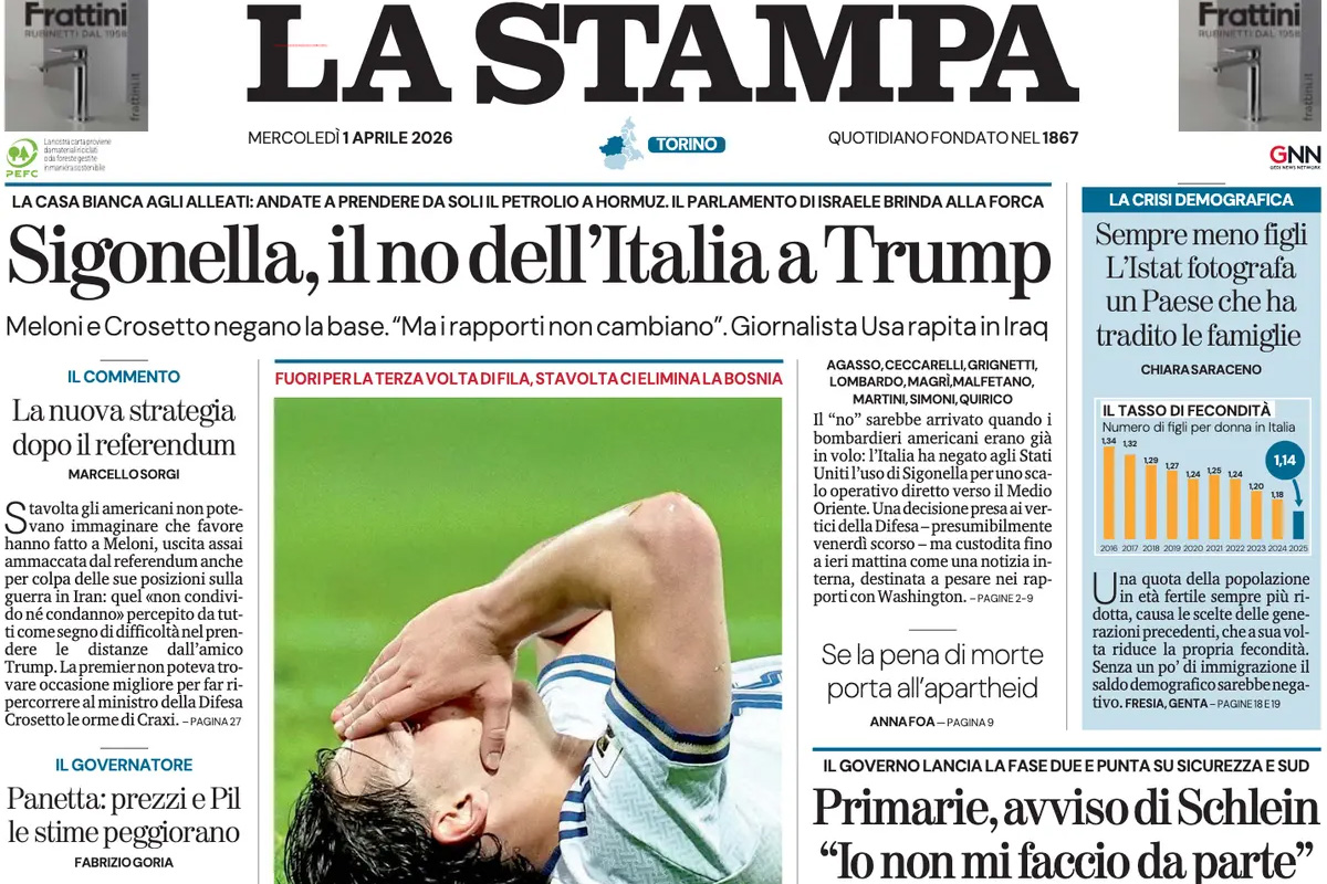 Le prime pagine di oggi