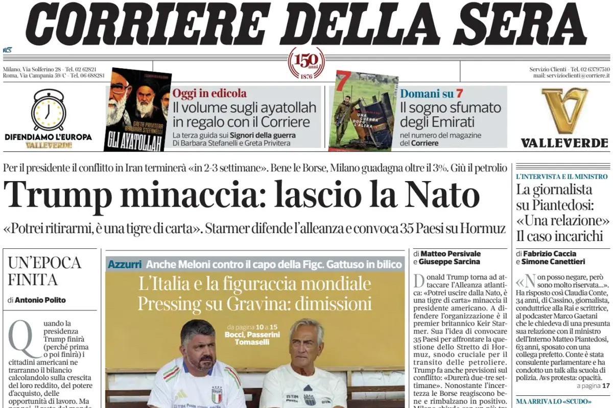 Le prime pagine di oggi