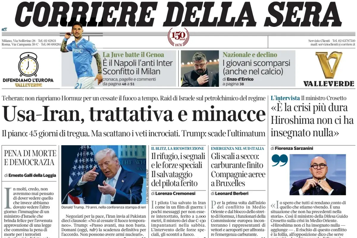 Le prime pagine di oggi