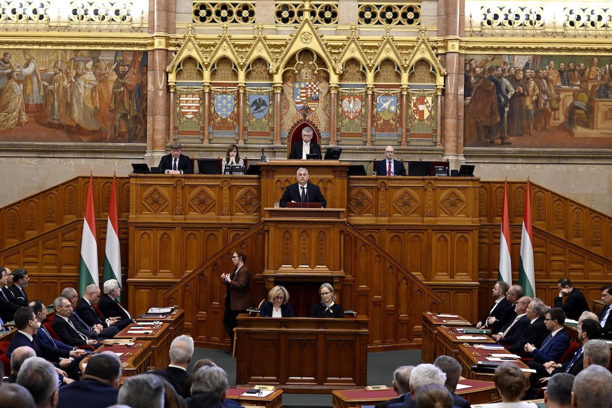 Orbán in parlamento, lo scorso 23 febbraio