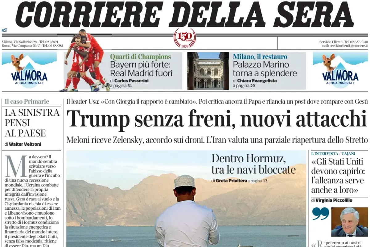 Le prime pagine di oggi