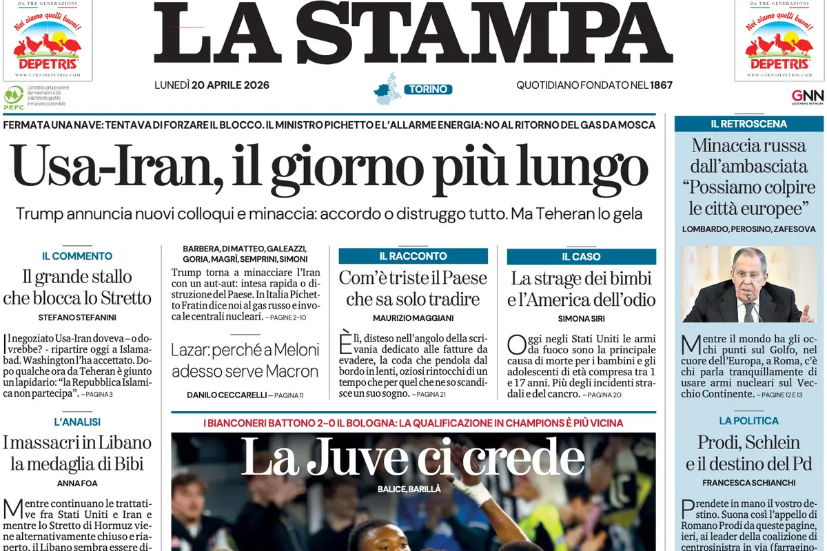 Le prime pagine di oggi