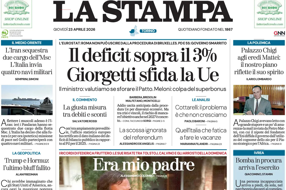 Le prime pagine di oggi
