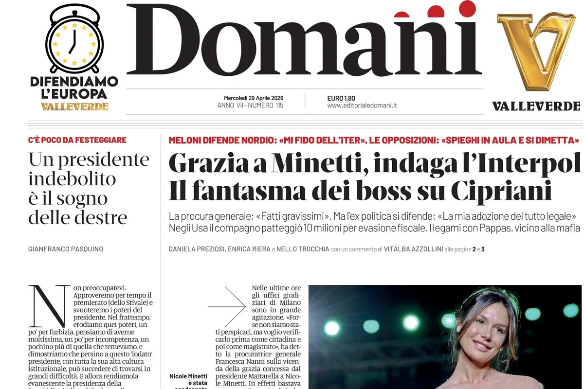 Le prime pagine di oggi