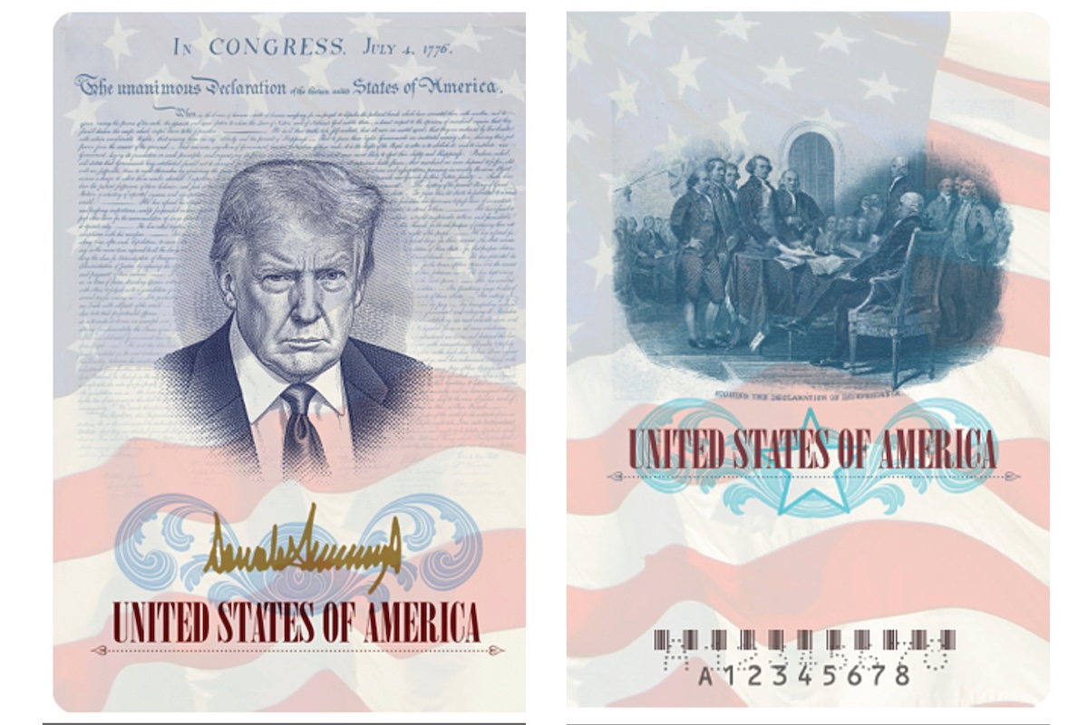 Leggi l'articolo: I passaporti statunitensi con la faccia di Trump per i 250 anni della Dichiarazione di indipendenza