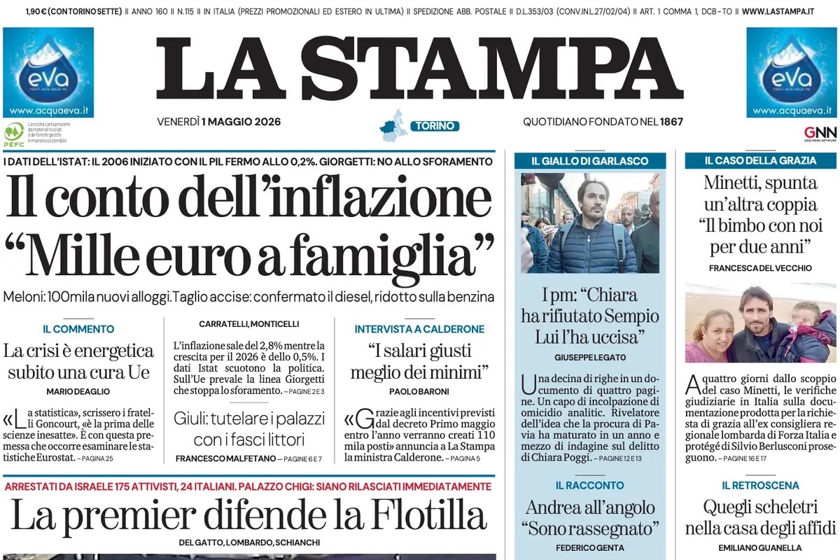 Le prime pagine di oggi